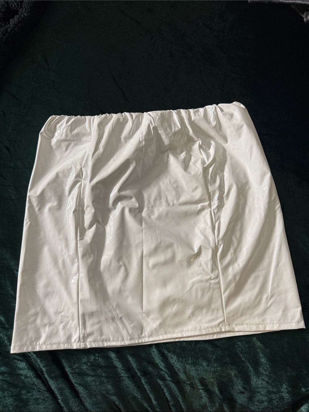 Shiny White Vinyl Mini Skirt